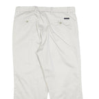 DOCKERS Mens Regular White Cotton Blend Trousers W34 L26 Zip Closure Classic Fit