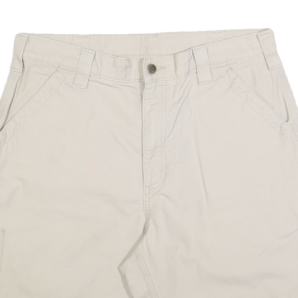 CARHARTT Mens Shorts Beige Casual L W34 Cotton Blend Workwear Pocket Detail