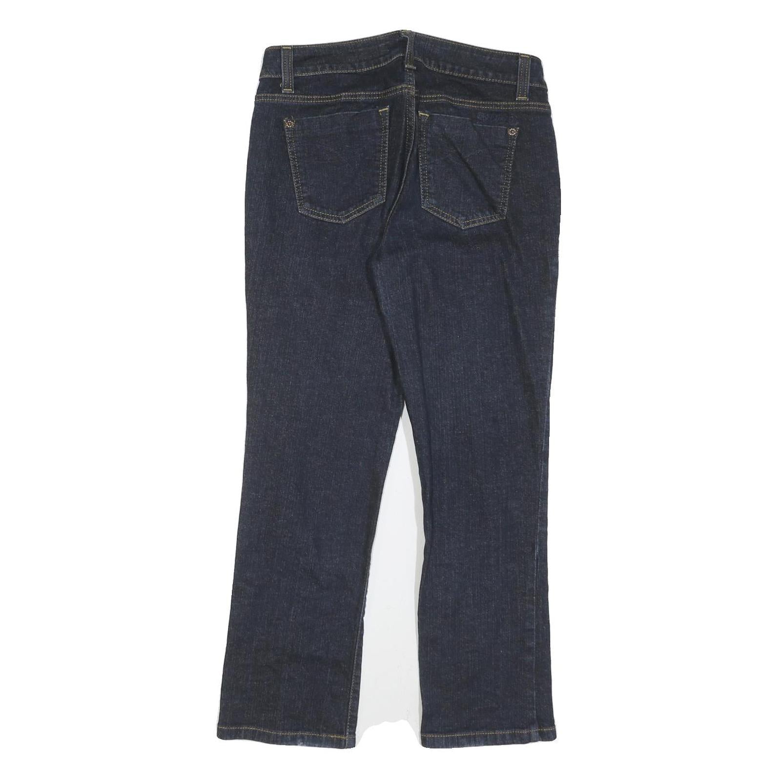 DKNY Womens Dark Blue Regular Fit Straight Denim Jeans W31 L26 Zip Cotton Blend