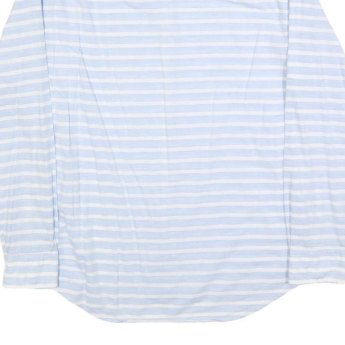 TOMMY HILFIGER Mens Blue & White Striped Shirt L Button-Down Collar Casual