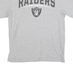 MAJESTIC Mens Grey Raiders Graphic T-Shirt L Short Sleeve Crew Neck Cotton