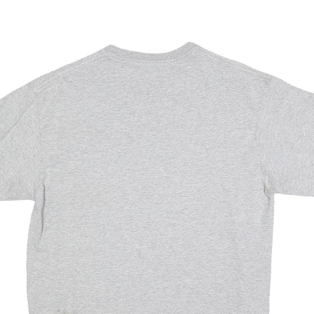 MAJESTIC Mens Grey Raiders Graphic T-Shirt L Short Sleeve Crew Neck Cotton