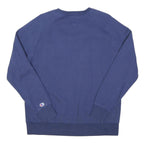 CHAMPION Mens Blue Crew Neck M Logo Sweatshirt Cotton Blend Casual Pullover