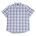 TOMMY HILFIGER Mens Blue & Purple Check Shirt XL Cotton Casual Summer Short