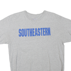 CHAMPION Mens Grey & Blue Southeastern Graphic T-Shirt L Short Sleeve Crew Neck