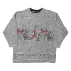 JINGLES Mens Grey Cotton Blend Crew Neck M Sweatshirt Graphic Text Print