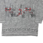 JINGLES Mens Grey Cotton Blend Crew Neck M Sweatshirt Graphic Text Print