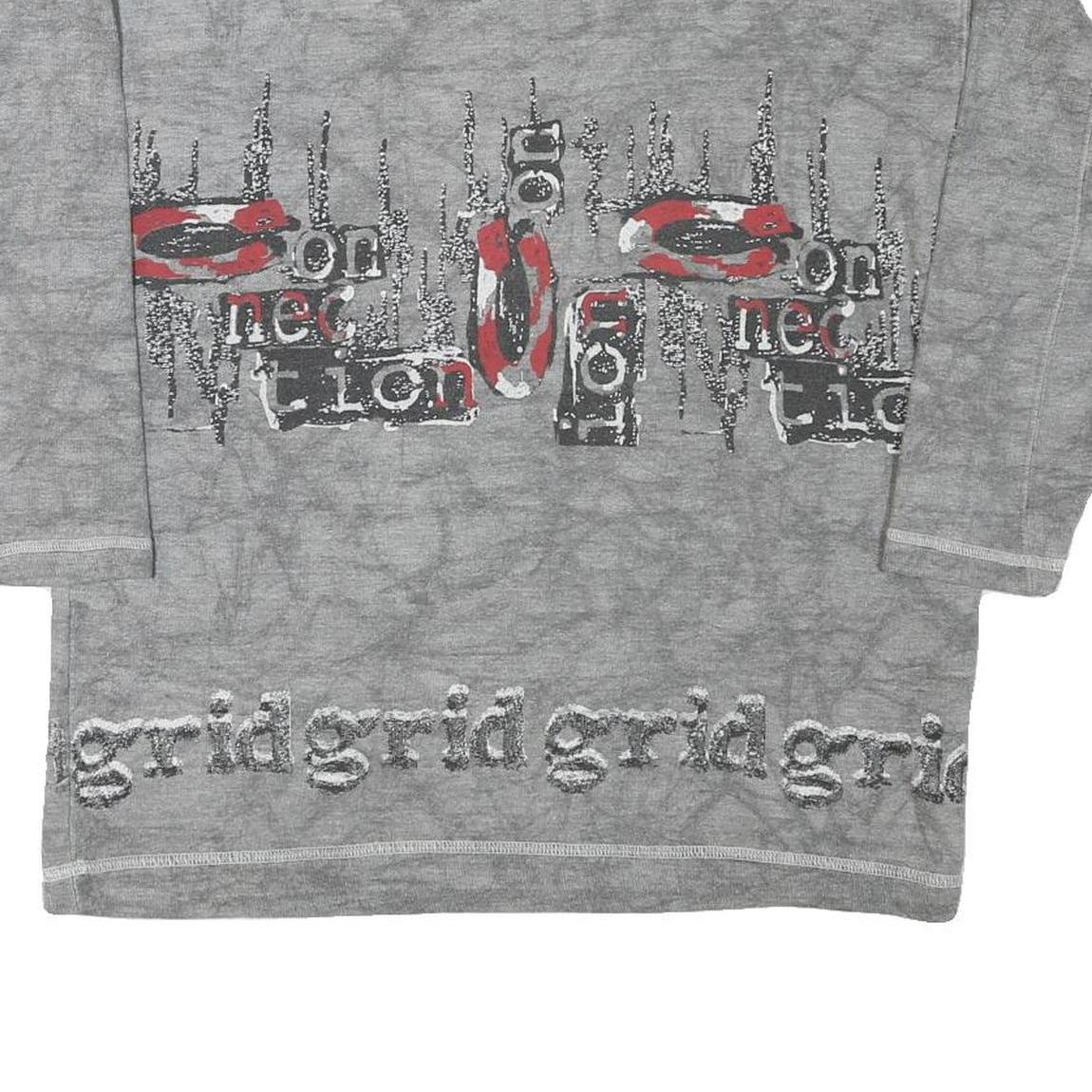 JINGLES Mens Grey Cotton Blend Crew Neck M Sweatshirt Graphic Text Print