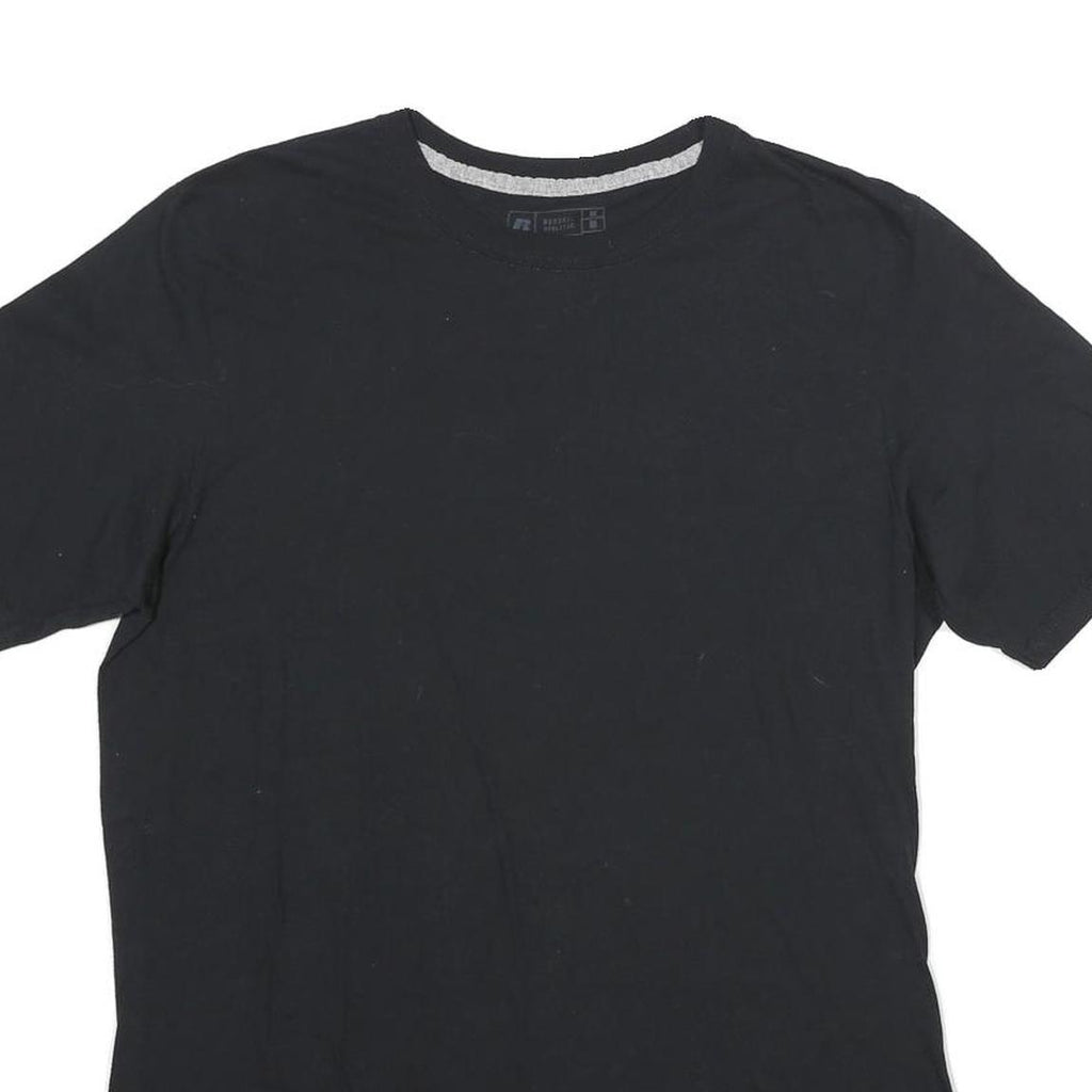 RUSSELL ATHLETIC Mens Black Classic T-Shirt M Short Sleeve Crew Neck Plain
