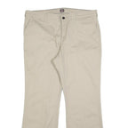 DICKIES Womens Cotton Blend Beige Slim Straight Trousers W38 L32 Workwear Zip