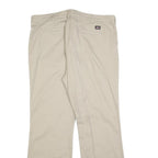 DICKIES Womens Cotton Blend Beige Slim Straight Trousers W38 L32 Workwear Zip