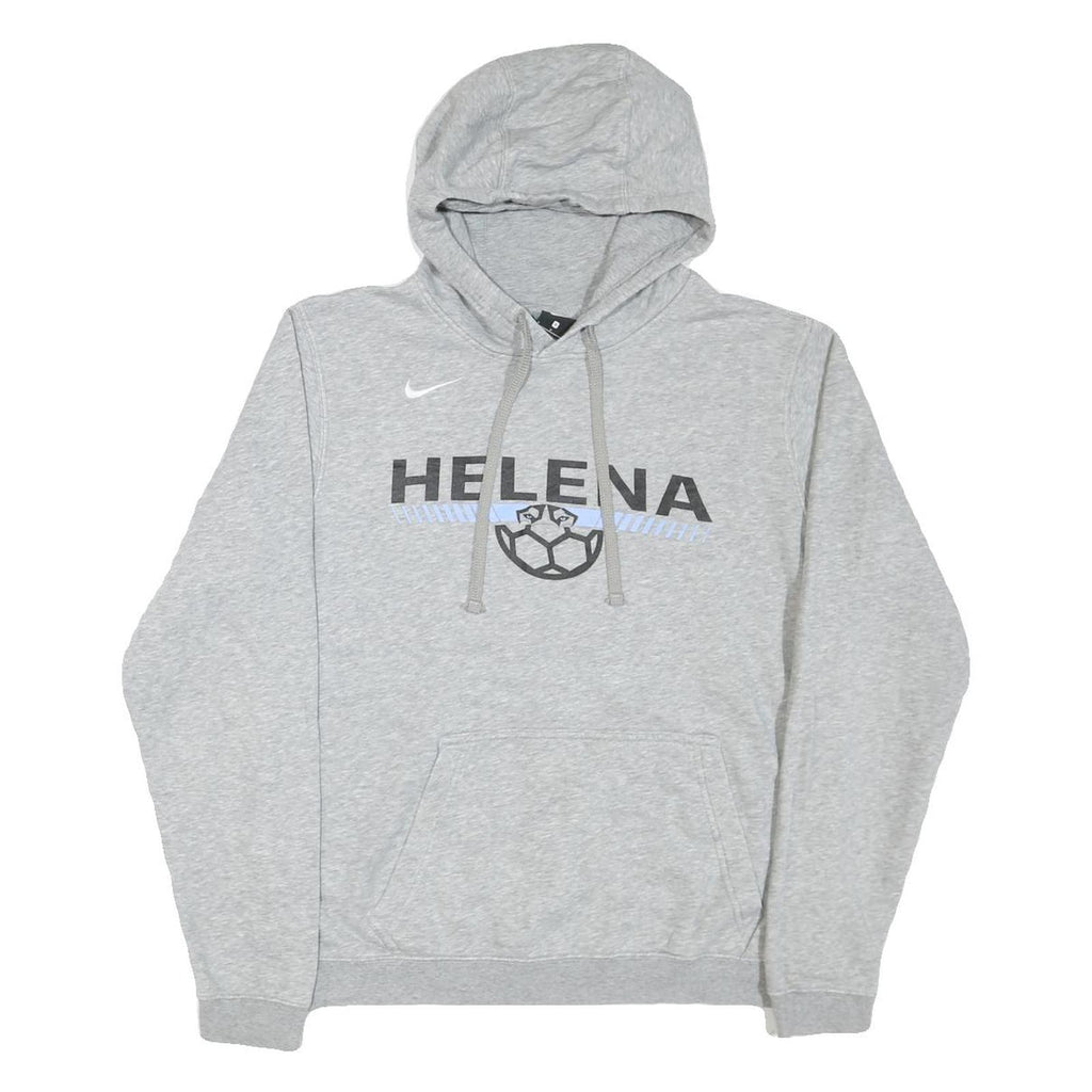 NIKE Mens Grey Helena Hoodie S Cotton Blend Lightweight Pullover Sweatshirt