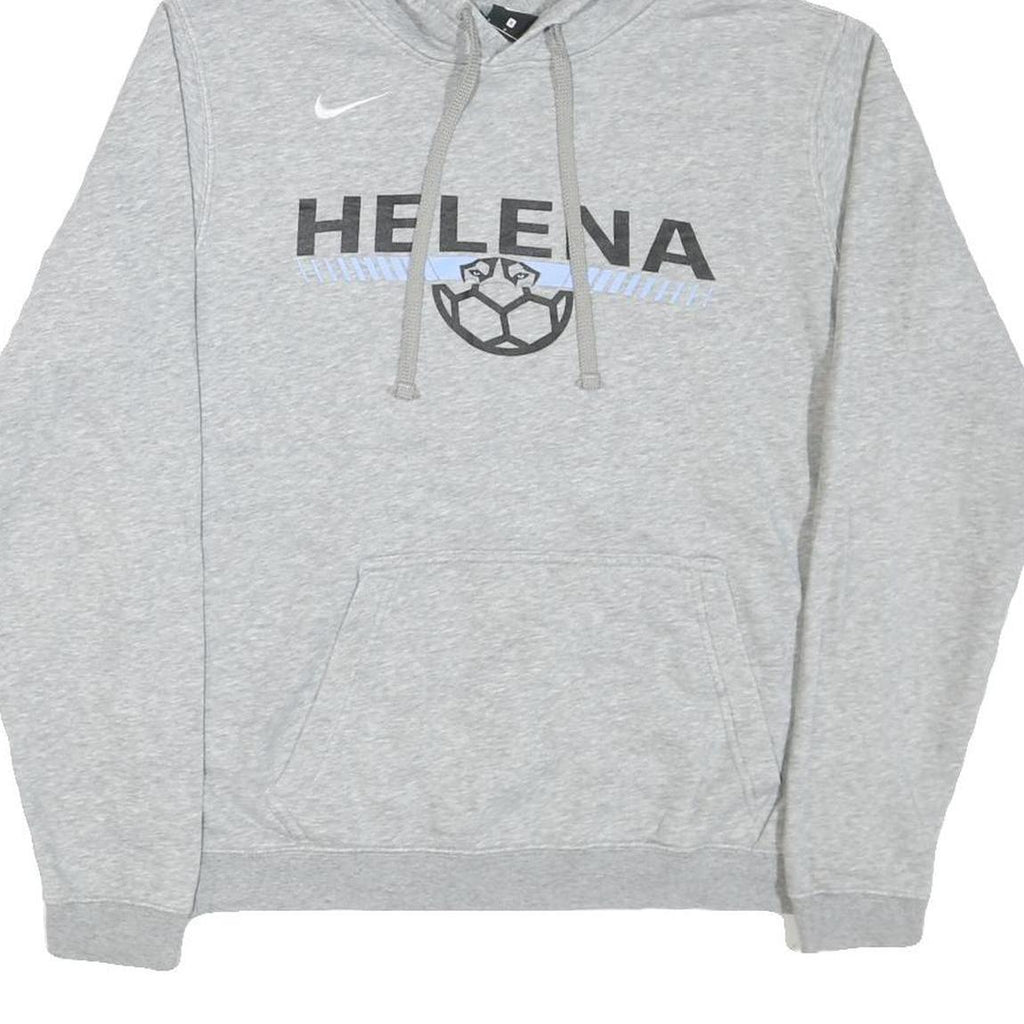 NIKE Mens Grey Helena Hoodie S Cotton Blend Lightweight Pullover Sweatshirt