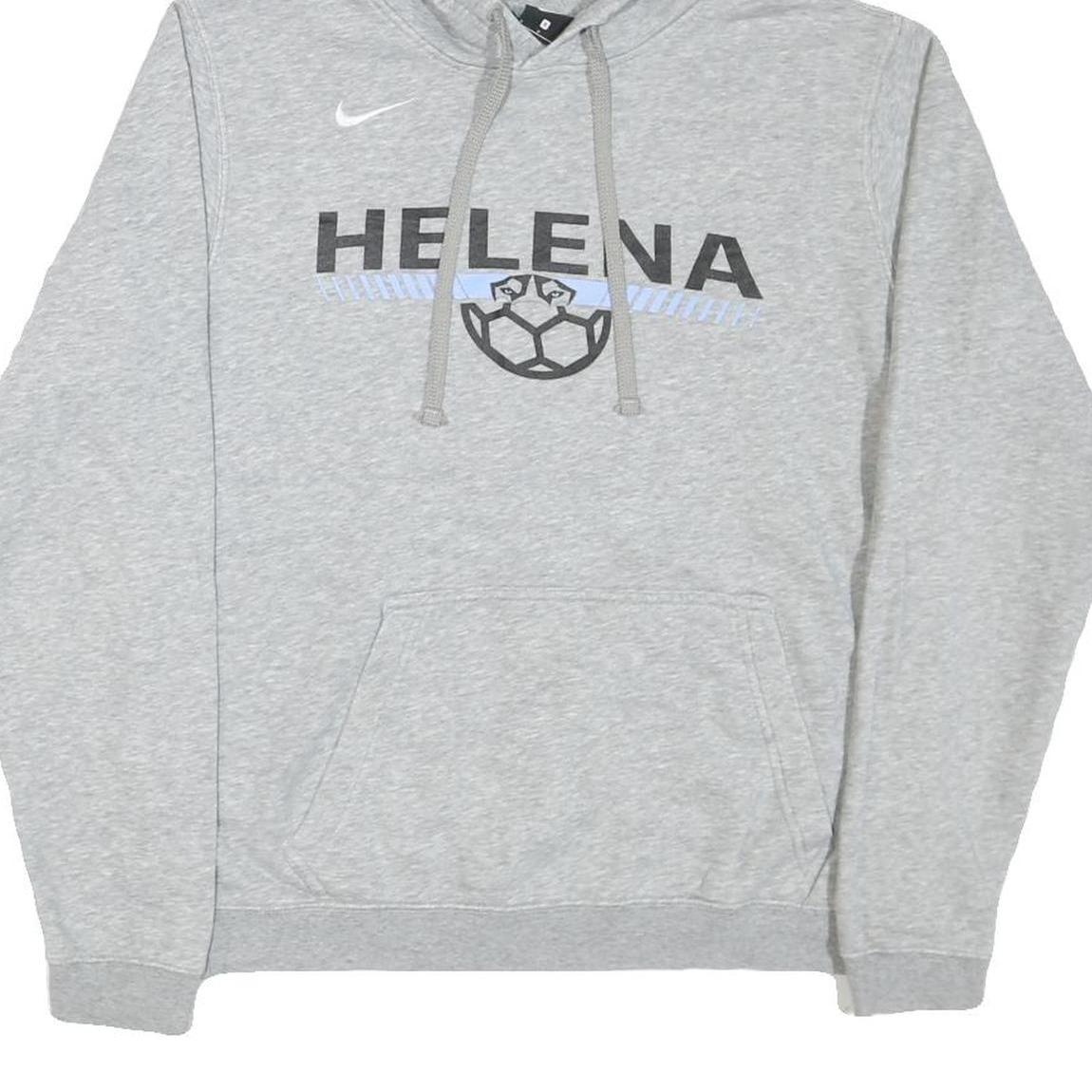 NIKE Mens Grey Helena Hoodie S Cotton Blend Lightweight Pullover Sweatshirt