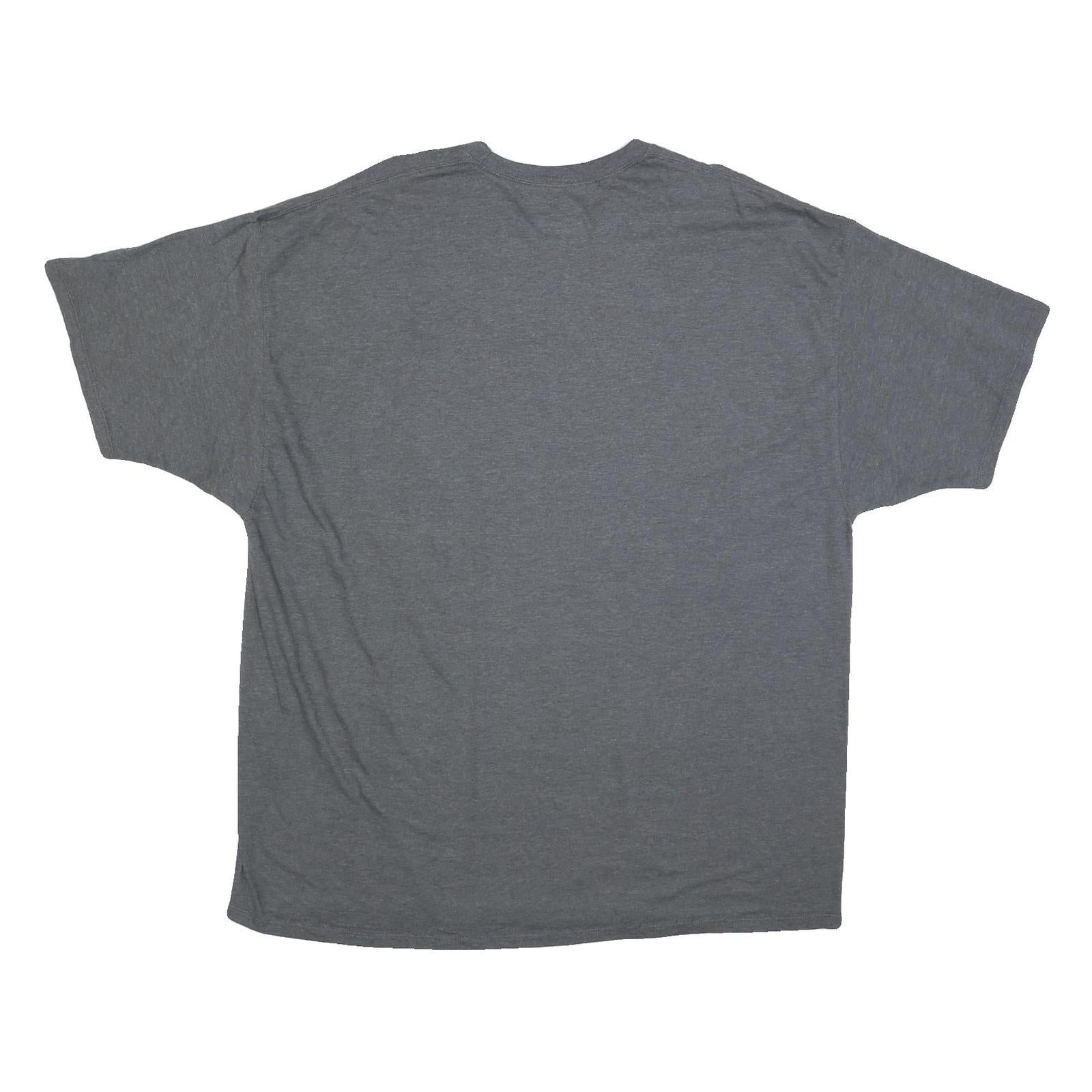 CHAMPION Mens Grey Plain T-Shirt 3XL Short Sleeve Crew Neck Cotton Blend Casual