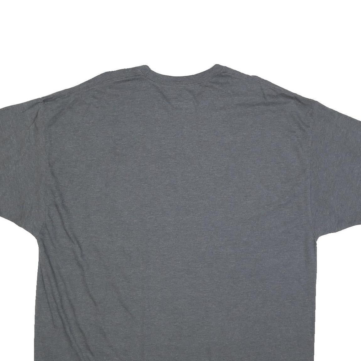 CHAMPION Mens Grey Plain T-Shirt 3XL Short Sleeve Crew Neck Cotton Blend Casual