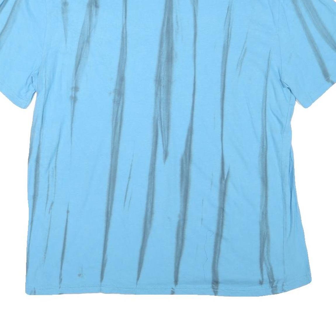 CHAMPION Mens Blue Tie Dye T-Shirt L Crew Neck Short Sleeve Cotton Blend