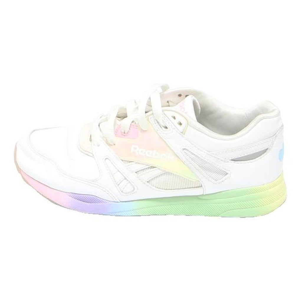 REEBOK Classic Womens Low Top Trainers White Synthetic UK 3.5 Rainbow Sole