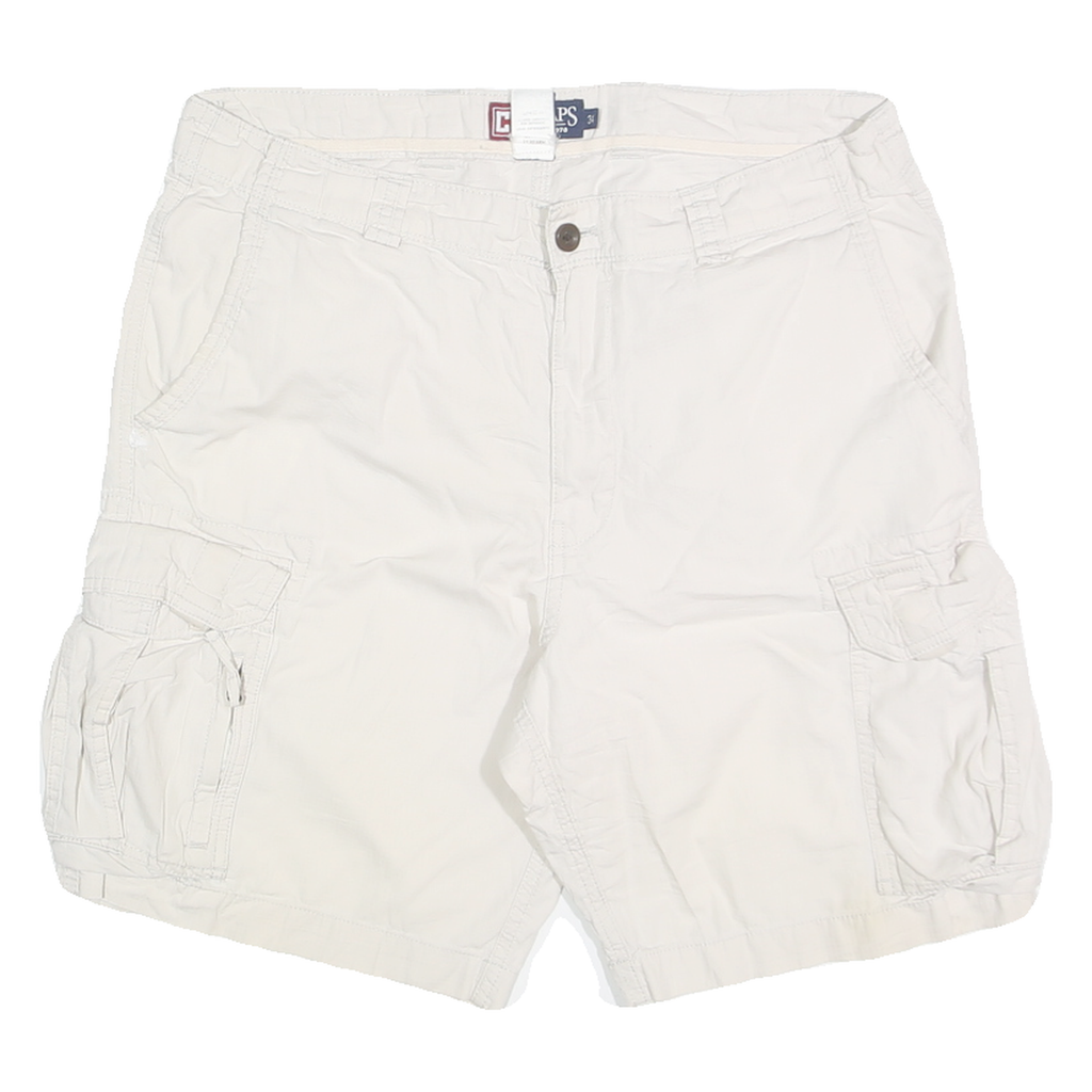 CHAPS Mens Shorts White Casual Cargo M W34 Pocket Detail Cotton Blend