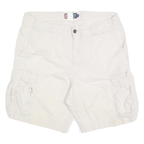 CHAPS Mens Shorts White Casual Cargo M W34 Pocket Detail Cotton Blend