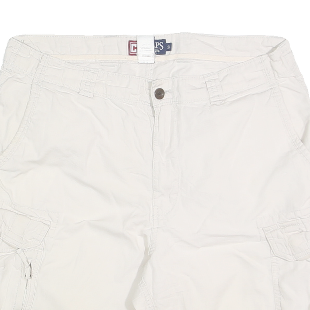 CHAPS Mens Shorts White Casual Cargo M W34 Pocket Detail Cotton Blend