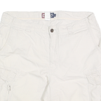 CHAPS Mens Shorts White Casual Cargo M W34 Pocket Detail Cotton Blend