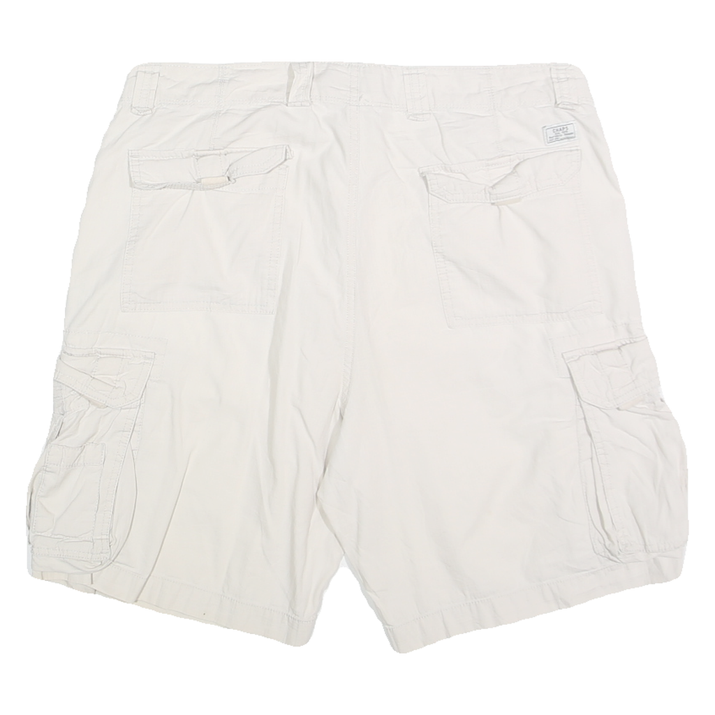 CHAPS Mens Shorts White Casual Cargo M W34 Pocket Detail Cotton Blend