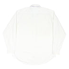 TOMMY HILFIGER Mens White Plain Long Sleeve Shirt L Button Down Collar Cotton