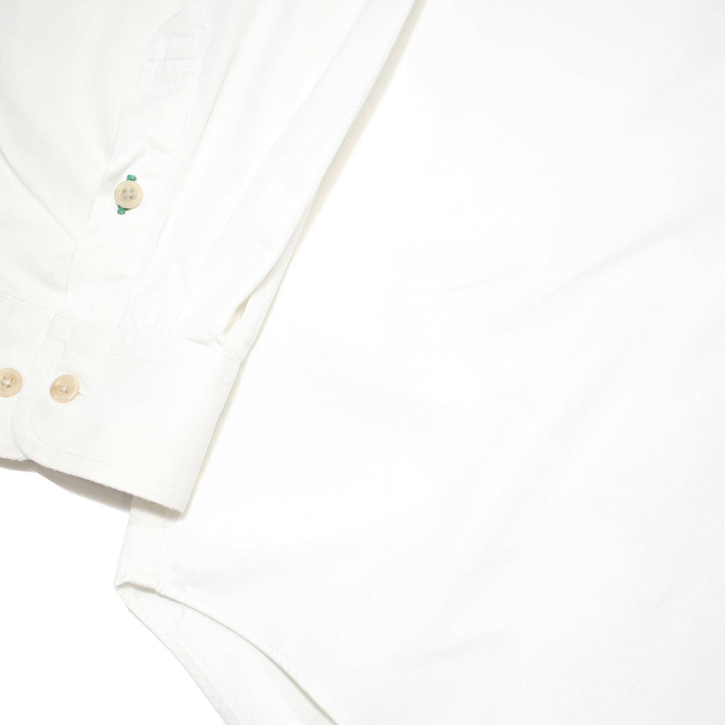 TOMMY HILFIGER Mens White Plain Long Sleeve Shirt L Button Down Collar Cotton
