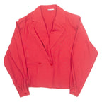 Womens Blouse Red V-Neck Long Sleeve M