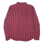 LEVI'S Mens Red & Black Check Shirt L Cotton Blend Casual Button Down