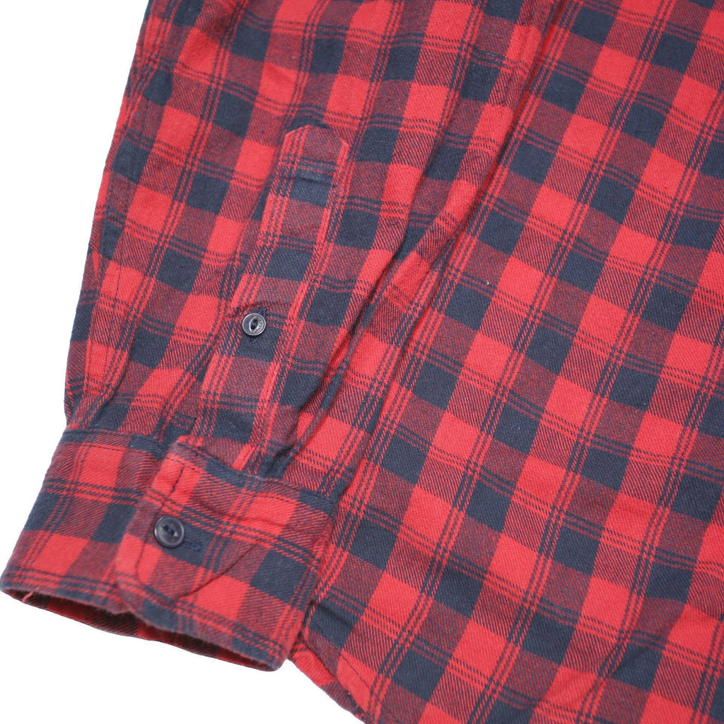 LEVI'S Mens Red & Black Check Shirt L Cotton Blend Casual Button Down