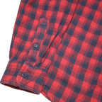 LEVI'S Mens Red & Black Check Shirt L Cotton Blend Casual Button Down
