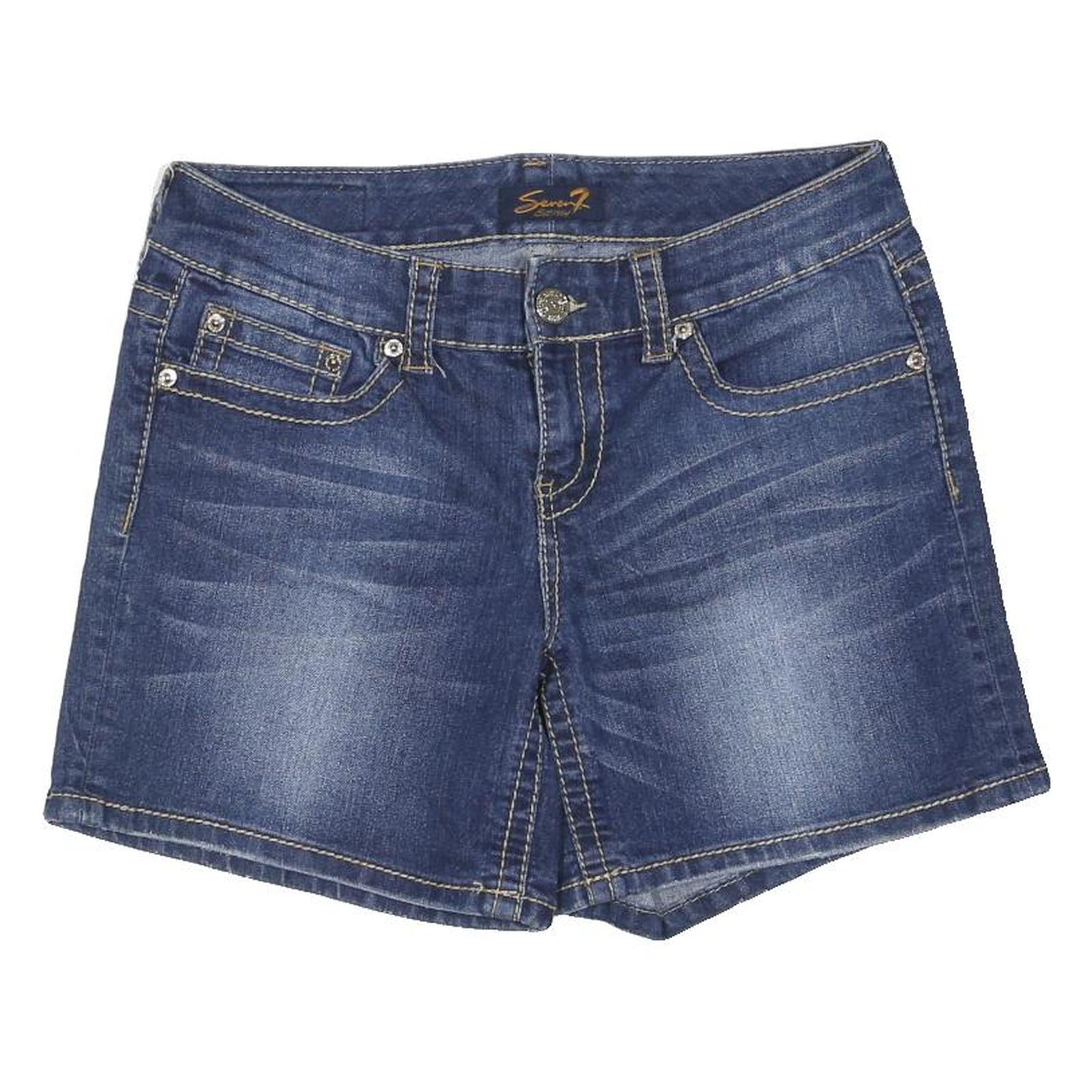 SEVEN 7 Womens Denim Blue Casual Shorts M W30 Stylish Cotton Blend
