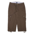 TOMMY HILFIGER Womens Cotton Blend Brown Relaxed Cargo Trousers W32 L22 Utility