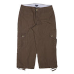 TOMMY HILFIGER Womens Cotton Blend Brown Relaxed Cargo Trousers W32 L22 Utility