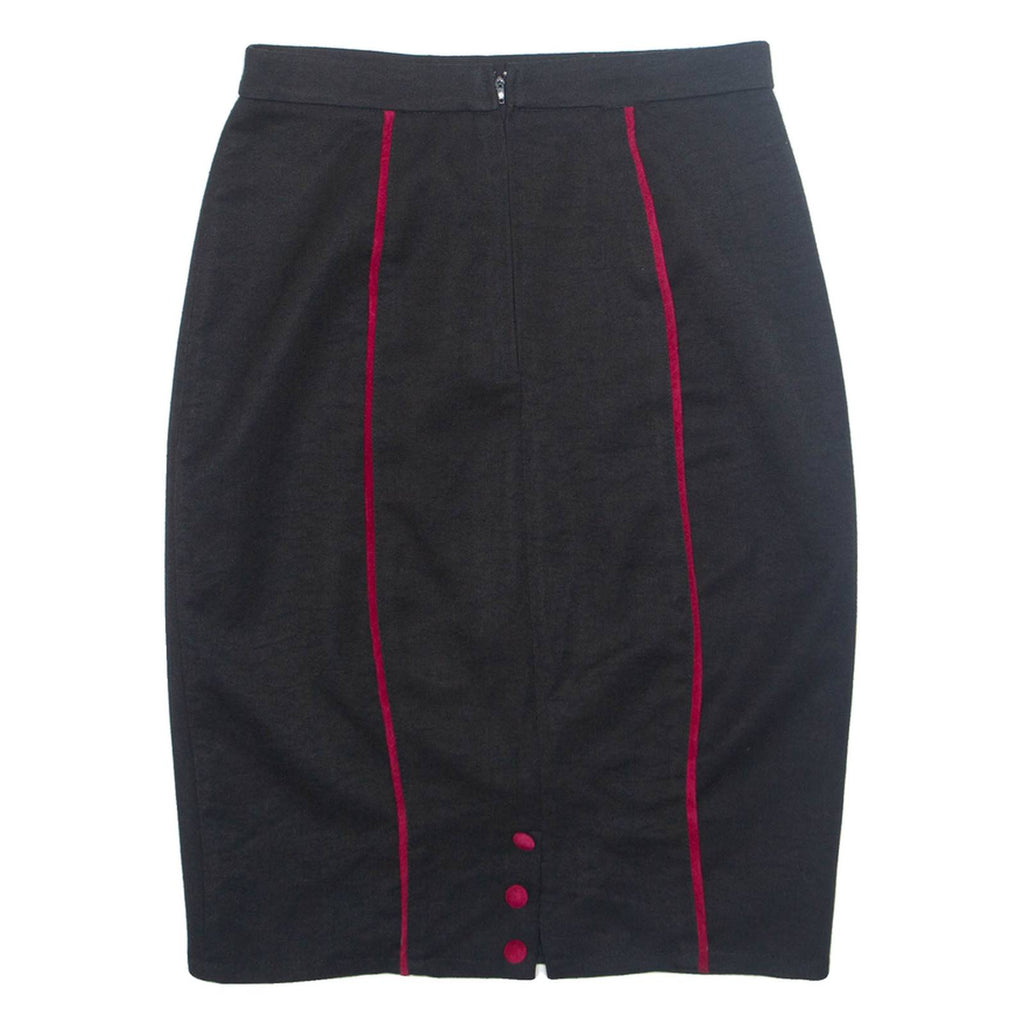 Womens Pencil Skirt Black Knee Length M