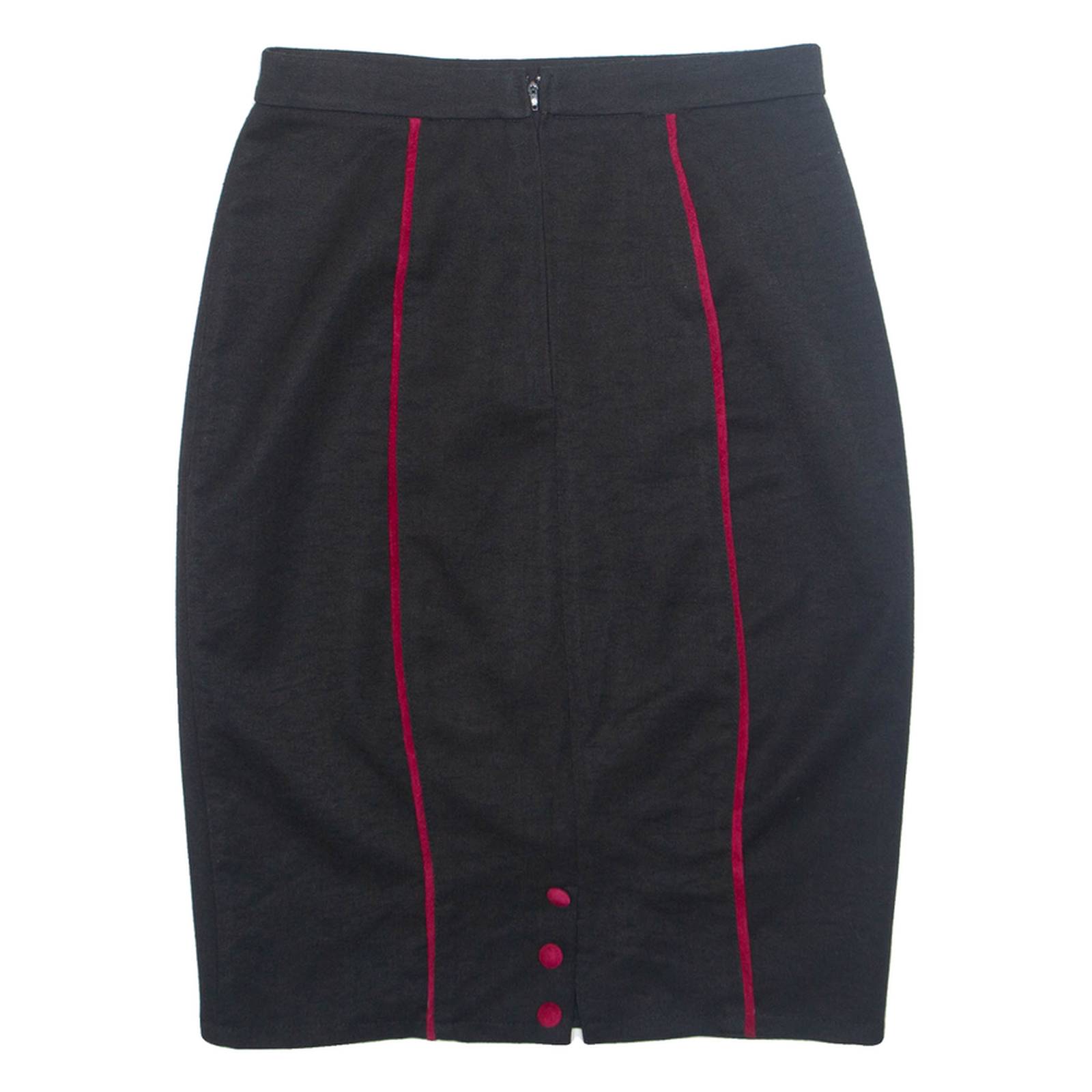 Womens Pencil Skirt Black Knee Length M