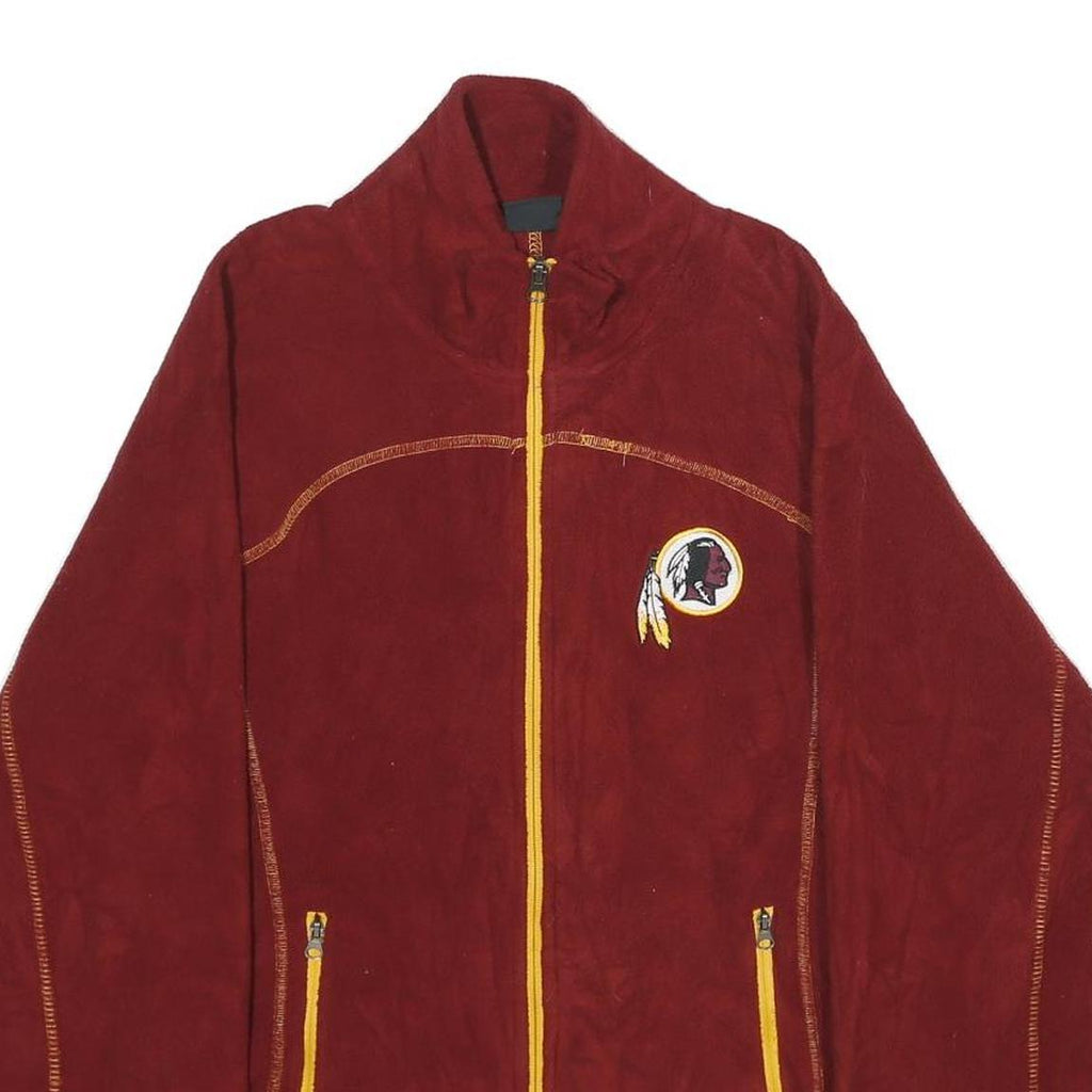 NFL Womens Red Zip Up Jacket L Polyester Plain Sportswear