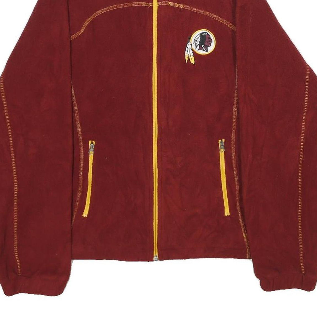 NFL Womens Red Zip Up Jacket L Polyester Plain Sportswear
