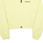 H&M Womens Yellow Plain Pullover Jumper Round Neck Basic Knit S Casual Zip Crop