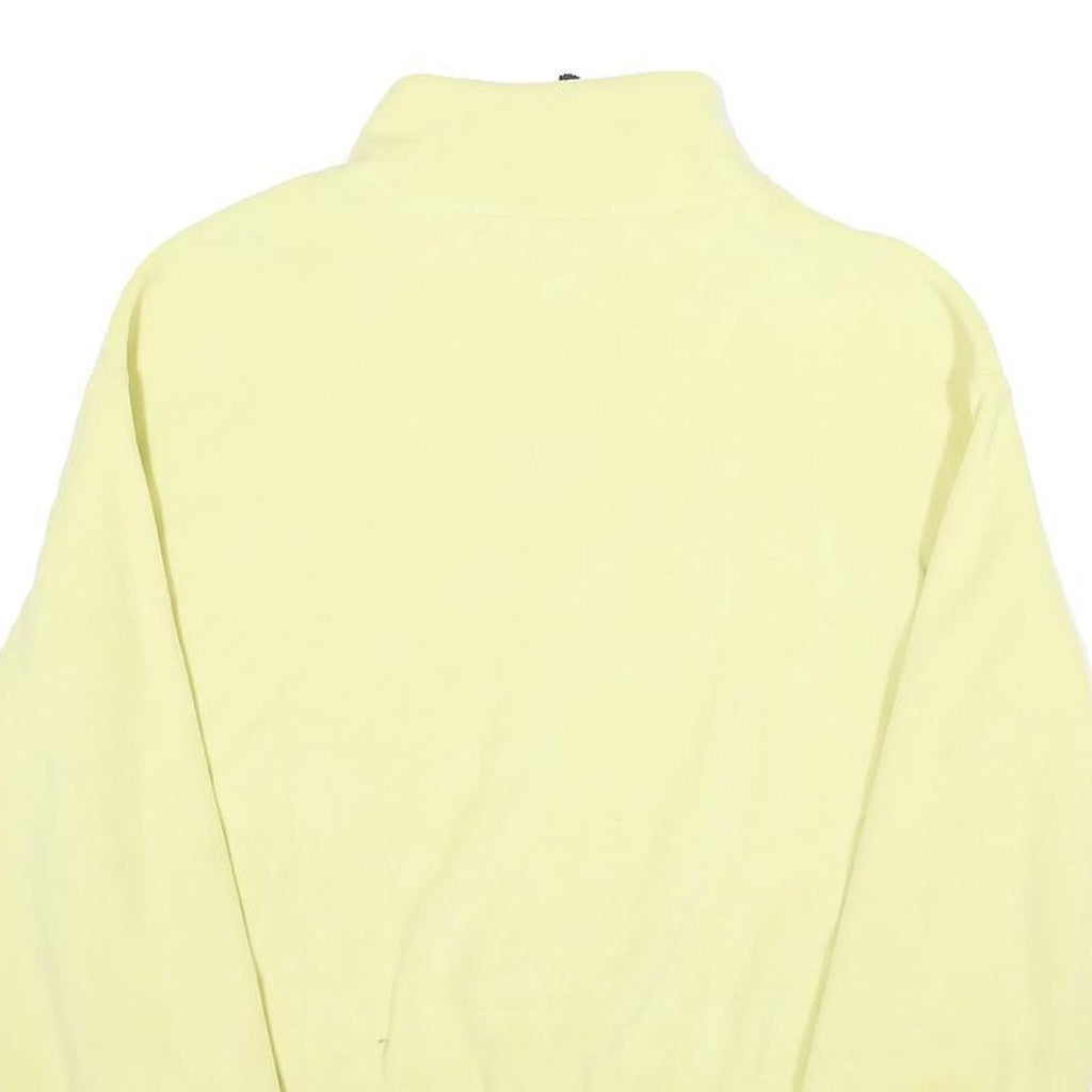 H&M Womens Yellow Plain Pullover Jumper Round Neck Basic Knit S Casual Zip Crop