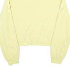 H&M Womens Yellow Plain Pullover Jumper Round Neck Basic Knit S Casual Zip Crop