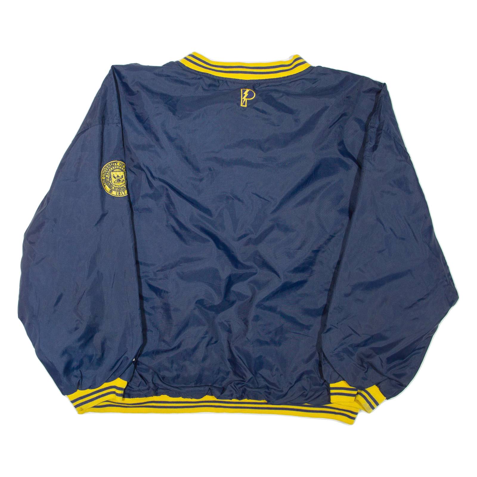 Michigan Mens Pullover Jacket Blue Nylon USA XL
