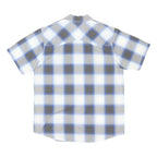 THE NORTH FACE Mens Blue Grey Check Shirt S Cotton Blend Casual Lightweight