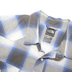 THE NORTH FACE Mens Blue Grey Check Shirt S Cotton Blend Casual Lightweight