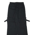 TINSELTOWN Womens Cotton Blend Black Relaxed Wide-Leg Trousers W26 L32 Cargo