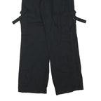 TINSELTOWN Womens Cotton Blend Black Relaxed Wide-Leg Trousers W26 L32 Cargo
