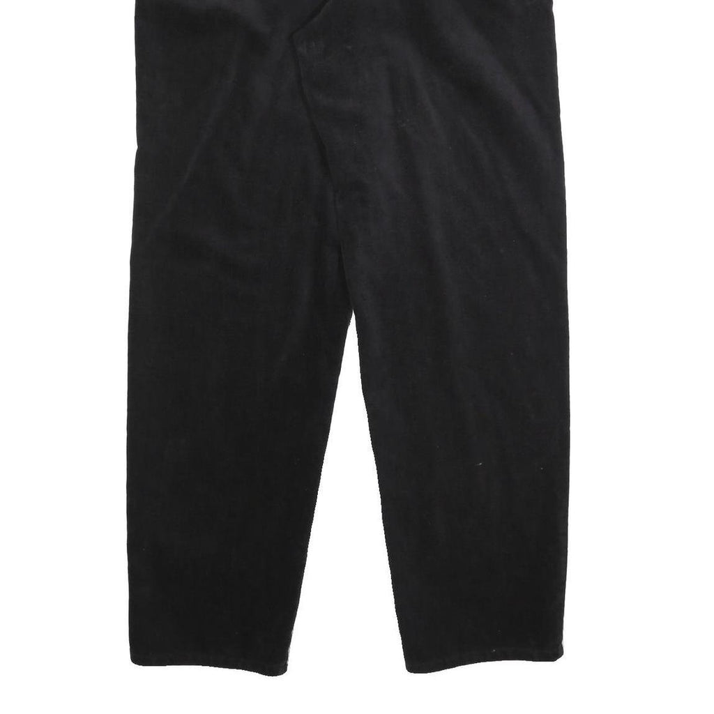 GUESS Mens Relaxed Black Cotton Blend Trousers W38 L34 Casual Zip Closure