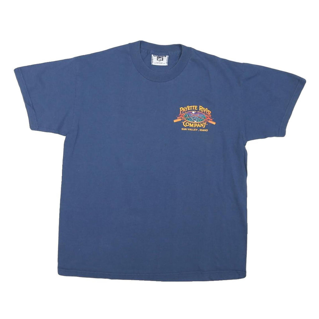 LEE Mens Blue Payette River Company Graphic Crew Neck T-Shirt M Short Sleeve